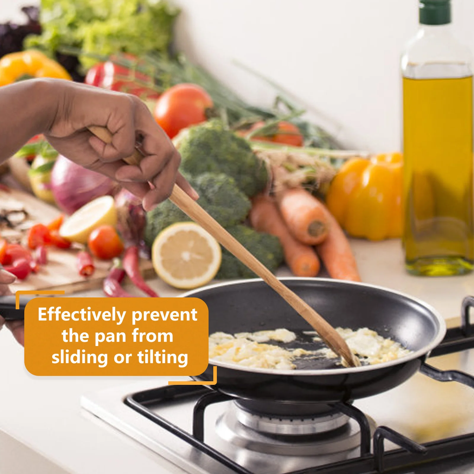 

1Pcs Gas Stove Rack Premium Cast Iron Anti-Skid Holder Flat Design Kitchen Stove Accessory Ideal for Home Restaurant Coffee Shop