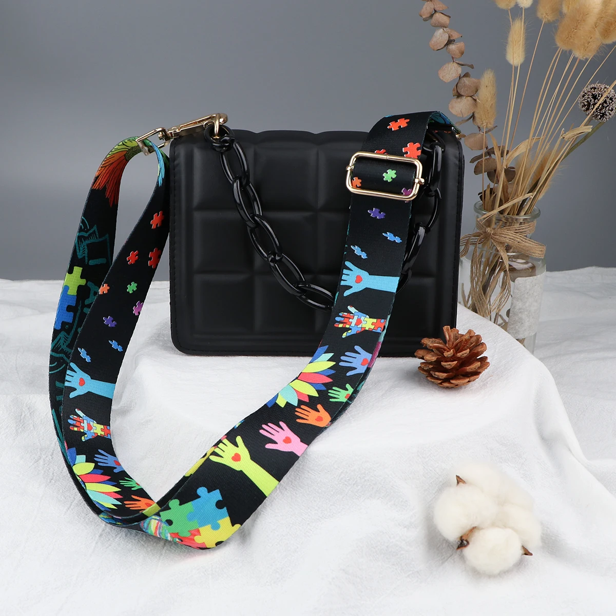 Autism Awareness Women Shoulder Messenger Bags DIY Adjustable Strap Bag Part Accessories Handbag Strap Doctors Nurse Gifts