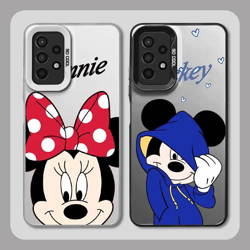 Mickey Minnie Mouse Donald Saisy Duck Phone Case for Samsung Galaxy A55 A54 A53 A13 A14 A15 A34 A35 A24 A50 Silver Plating Cover