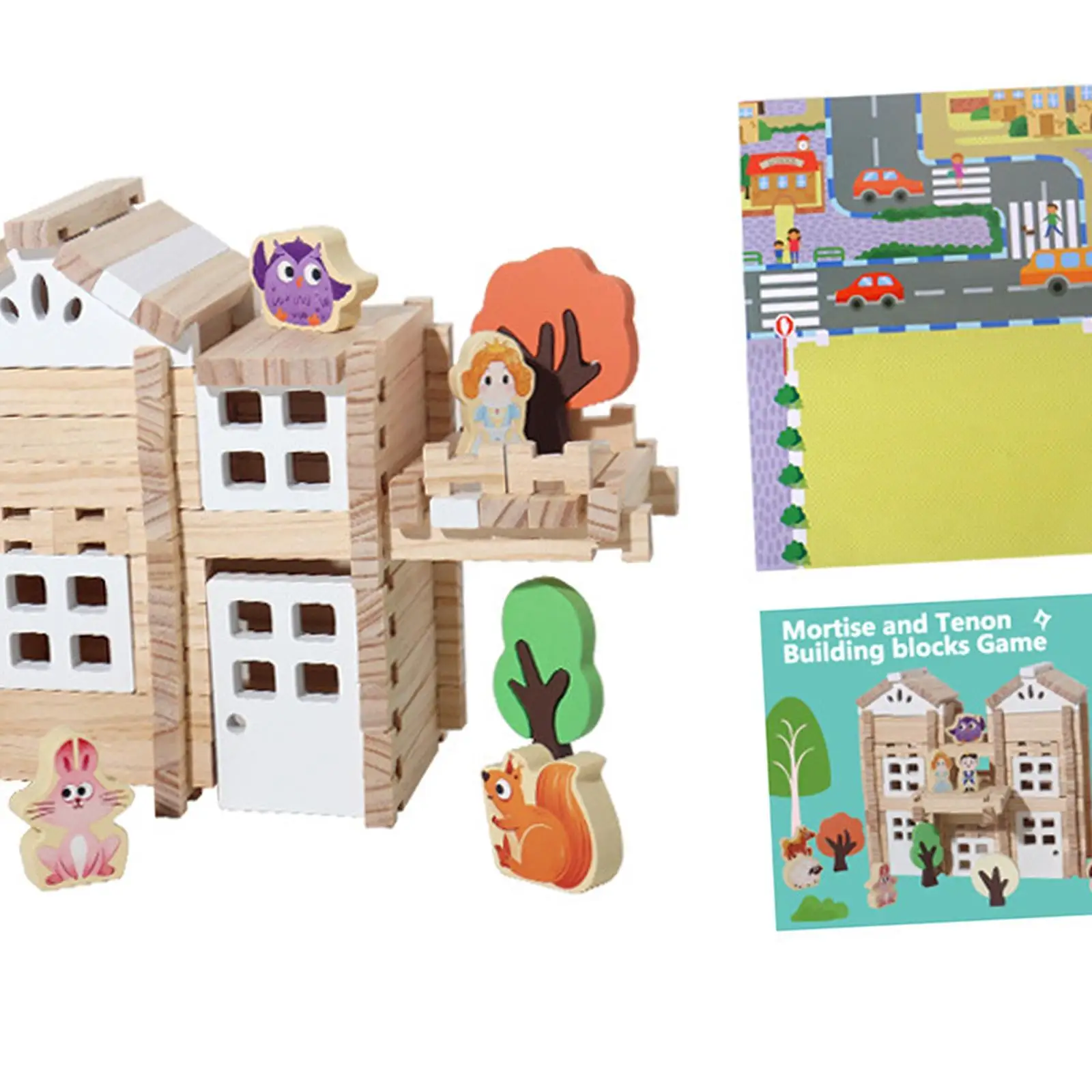 Ensemble de blocs de construction de maison en bois pour adultes, puzzles 3D, jouet de construction pour garçons et filles, 3 ans, 4 ans, 5 ans, 6 ans