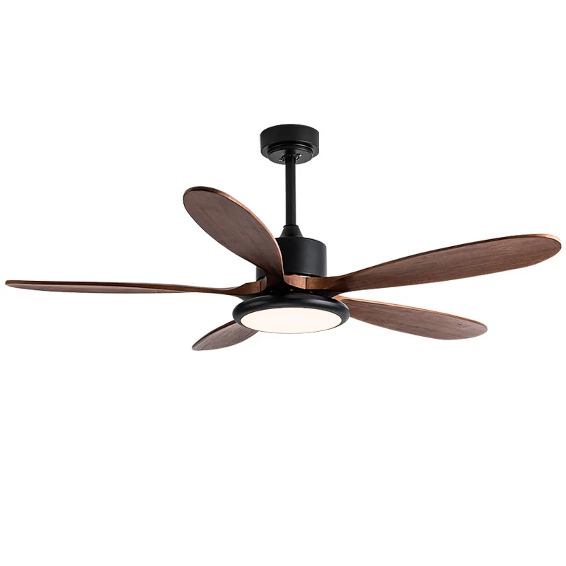 

American fan light restaurant household living room solid wood atmosphere ceiling fan light led chandelier cross-border