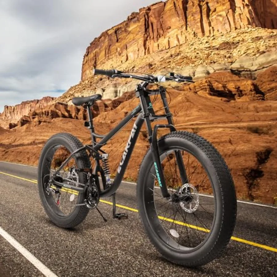 A26309 26インチ マウンテンバイク フルサスペンション 21速 ディスクブレーキ搭載 MTB自転車 26インチ 4ファットタイヤバイク 男女兼用