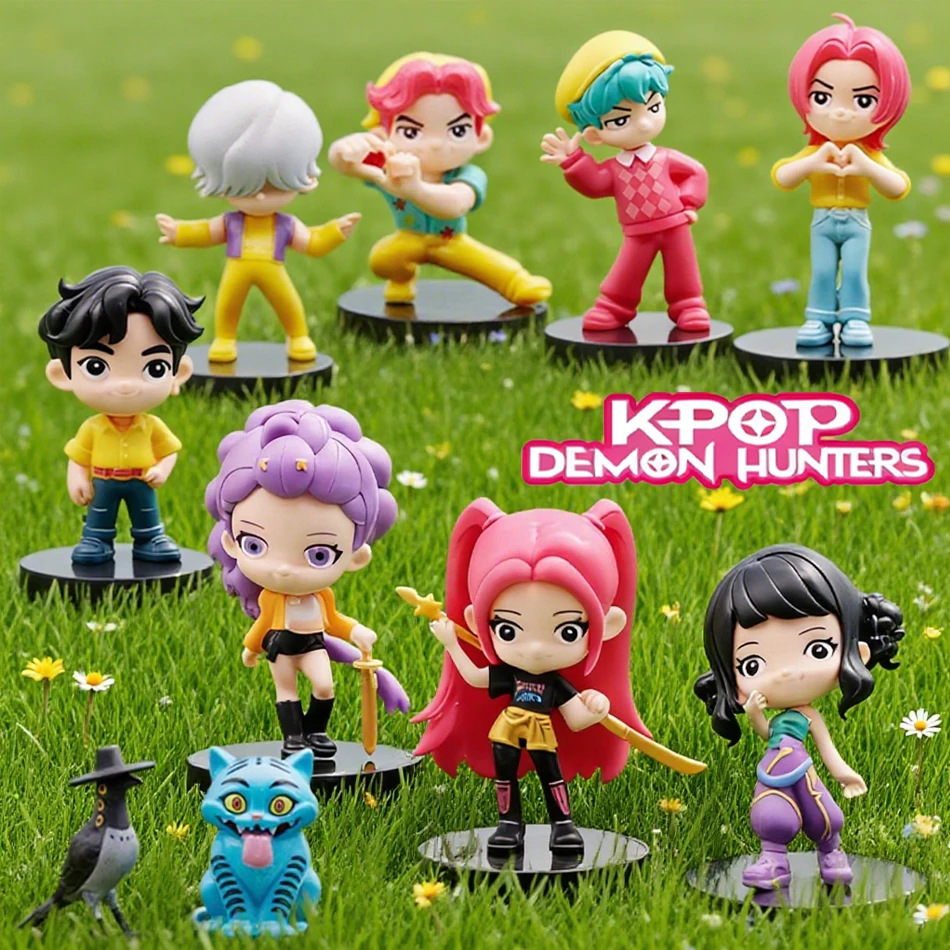 

10 шт./компл. - версия Q -KPop Demon Hunters Superstar Rumi Mira Zoe, акриловая ПВХ фигурка, игрушка, аниме-фигурка, кукла для фанатов, подарок