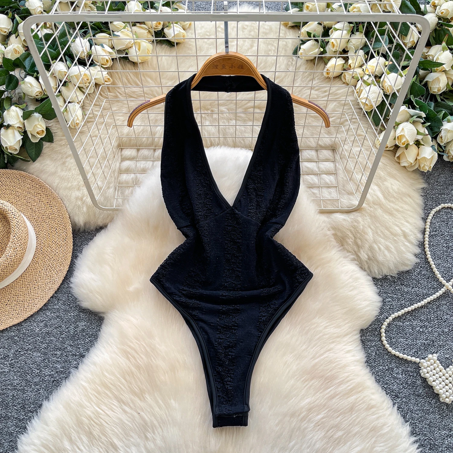 Hotsweet أنيقة بلا أكمام الرسن الخامس الرقبة داخلية الأشرطة أعلى مثير الشارع الشهير شارع العليا الخريف بذلة