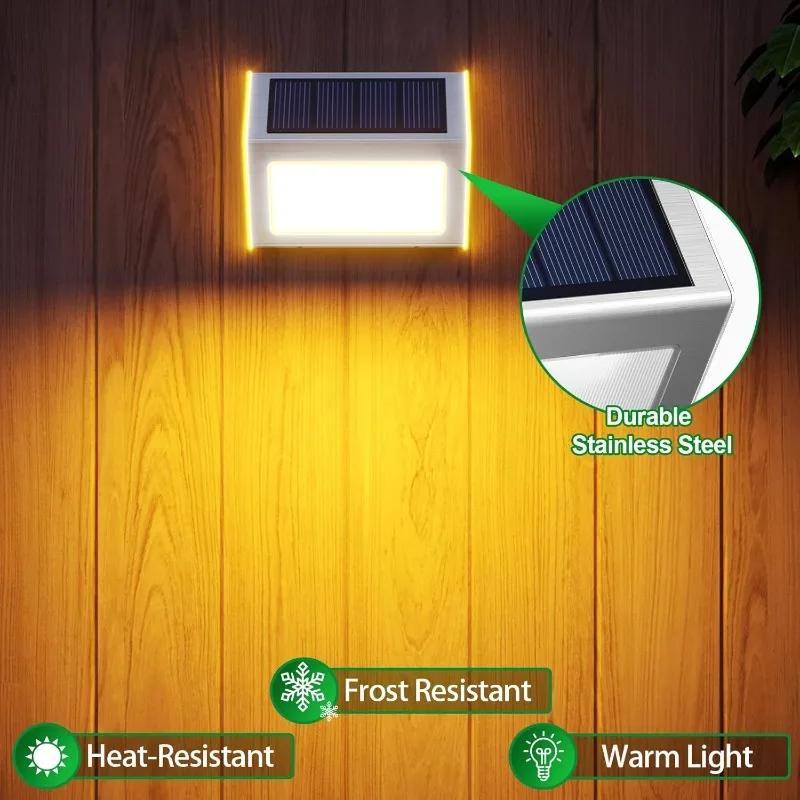 Solar Deck Lights 1/4/6/12PCS Waterproof Outdoor Lighting Fence Post Lights Suitable for Outdoor Swimming Pools and Gardens