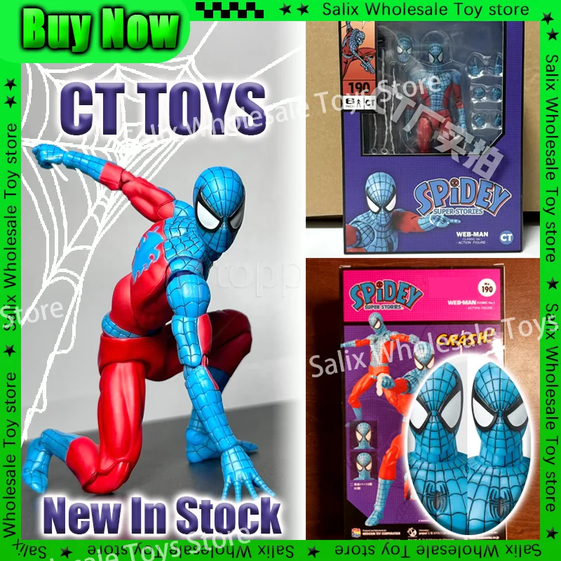 New In Stock Ct Toys Mafex 190 Spiderman Costume Anime Figure Spider-Man Action Figure Figurine For Kids Gifts Toys Customized