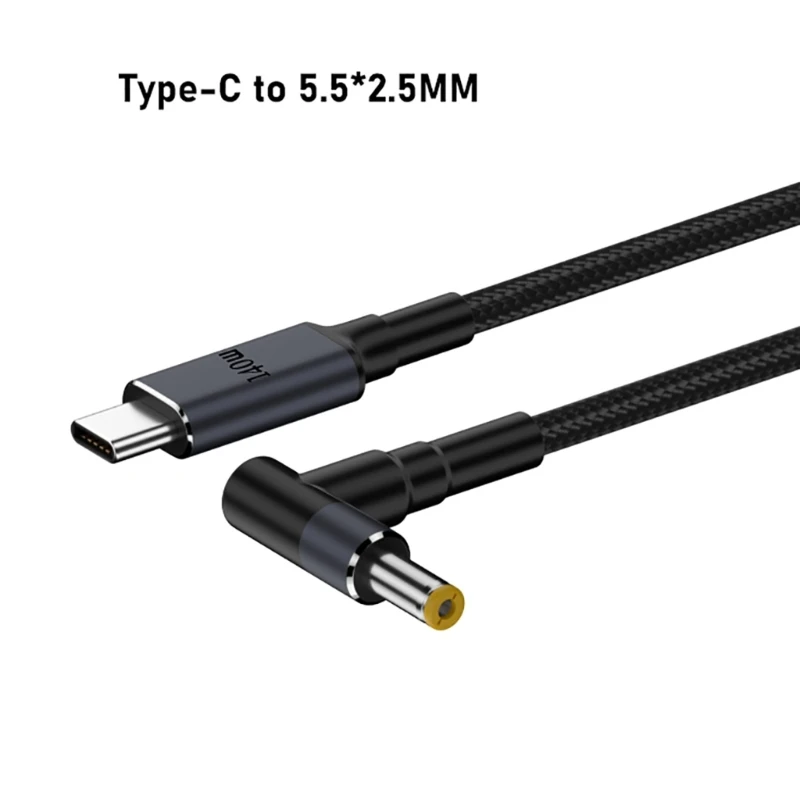 Laptop Charging Cable USB C Charging Cable PD to DC5.5x2.1mm 5.5x2.5mm Cable Adapter Laptop Power Supply 28V 5A 140W