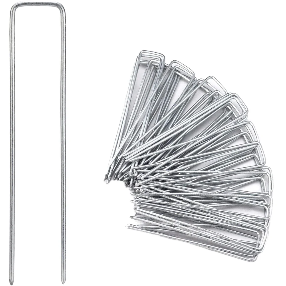 

Wholesale Galvanized U-Shaped Garden Staples Heavy Duty 11 Gauge Steel for Landscaping Sod Installation 1.18" Width 5.51" Length