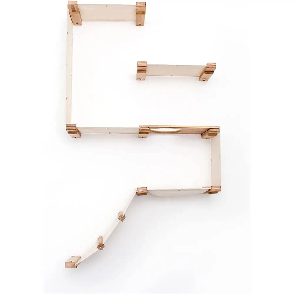 

Luxury Bamboo Cat Tower with 4 Hammocks, Scratching Post, and Wall Mount - Premium Indoor Cat Furniture