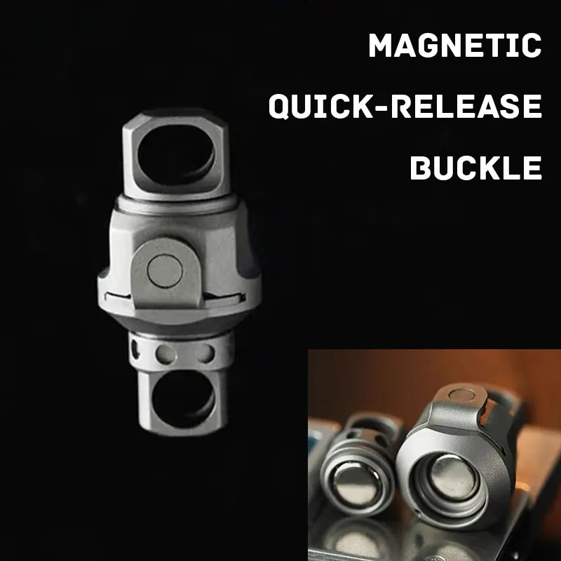 Master TC4 Titanium Alloy Magnet Quick Release Buckle Car Key Chain Ultra-light EDC Universal Connecting Buckle 360° Rotatable