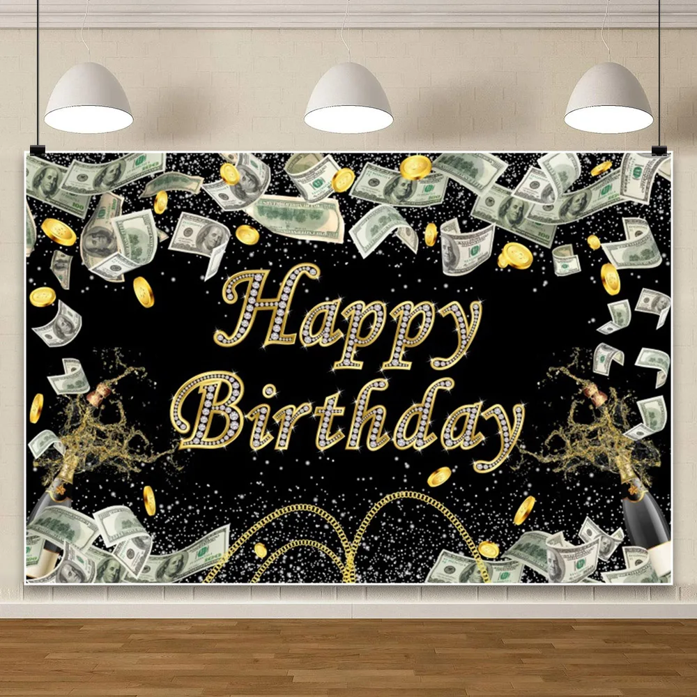 大人と子供のための誕生日の背景,お金,お金,ビール,カスタム名,写真の背景,ケーキテーブルの装飾,バナー,パーティー