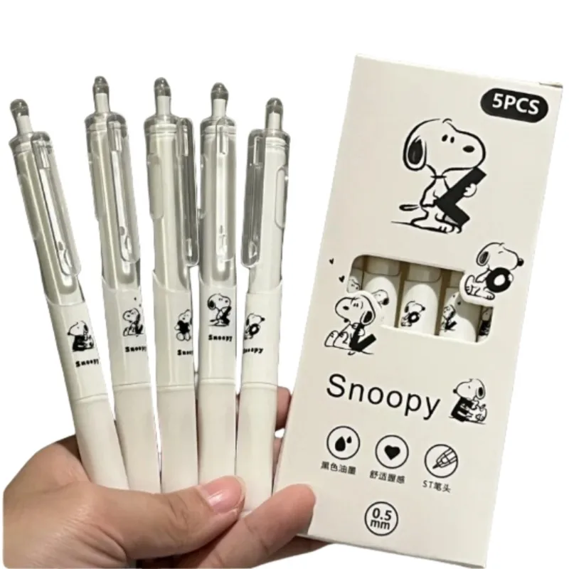 Snoopy-pincel de prueba Kawaii para estudiantes, uick simple bolígrafo de gel de secado, animación de dibujos animados, papelería de aprendizaje,