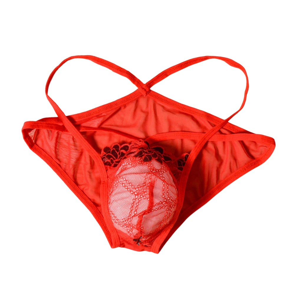 Men's Modern Lace Thong - Low Waist for G String Underwear with Hollow Back Jacquard Pattern and Lightweight Stretch Fabric