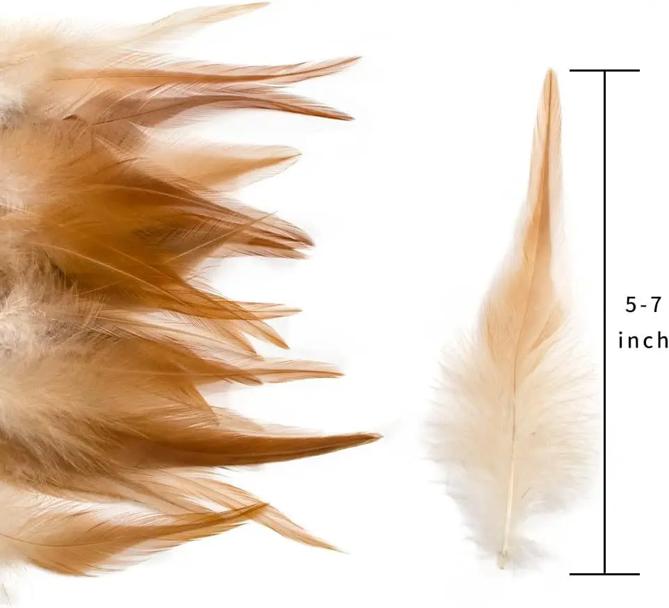 ขนไก่ธรรมชาติแบบม้วน ขนาด 12-15 ซม. สำหรับงานฝีมือ DIY ตกแต่งบ้าน ทำพู่ห้อยเย็บผ้า