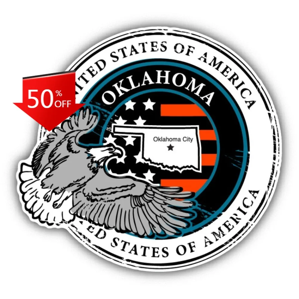 

Oklahoma USA Grunge Rubber Aesthetic Car Laptop Window Bumper Waterproof Vinyl Decal Accessory Cool Unique Funny Retro Cute