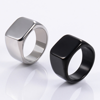 17mm Wide Polish Stainless Steel Mens Big Rings Hip Hop Personality Waterproof Jewelry for Party Gifts