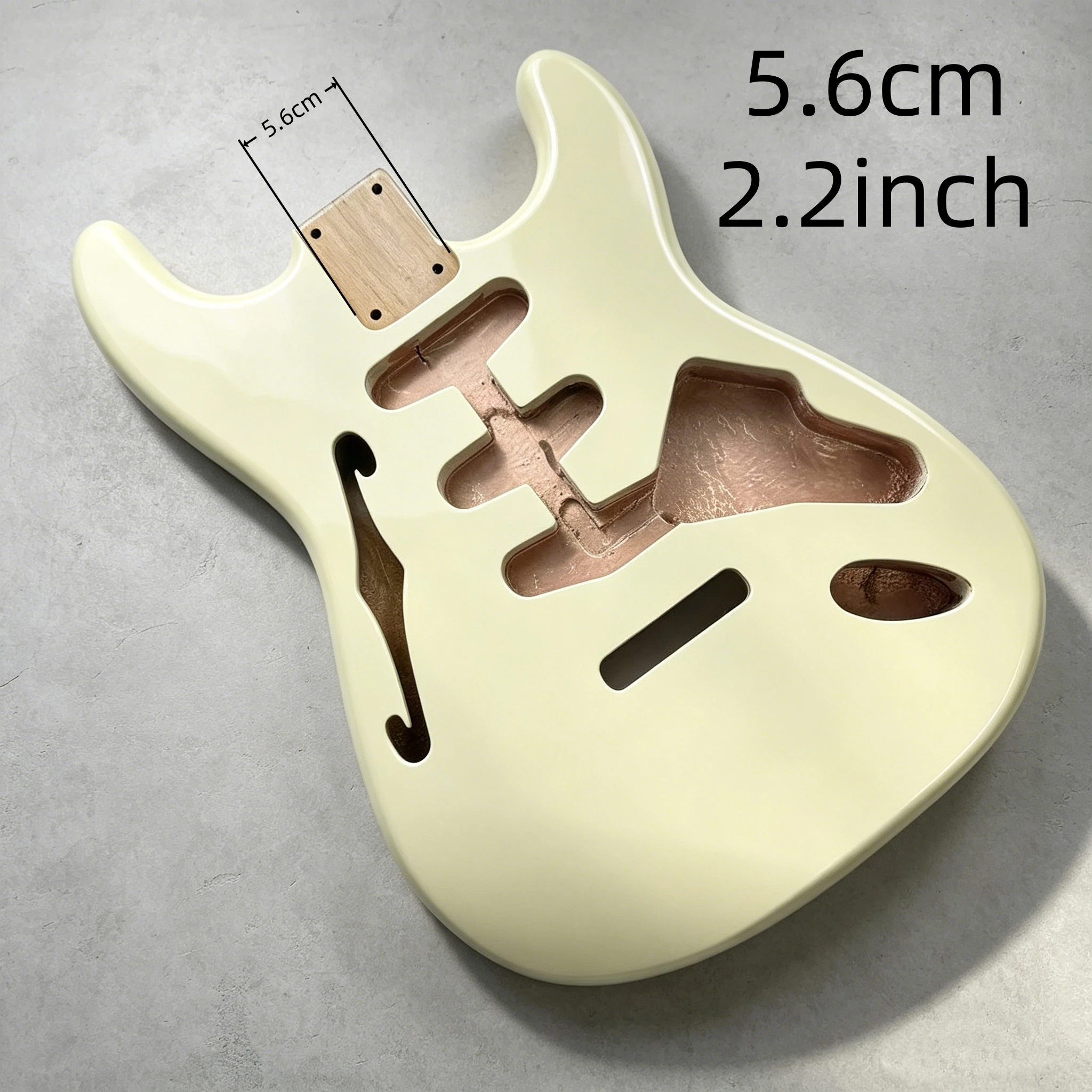 ST Thinline Semi Hollow Electric Guitar Body Vintage Cream Gloss Alder Wood Blank Guitar Body DIY Replacement Accessory For ST view 2
