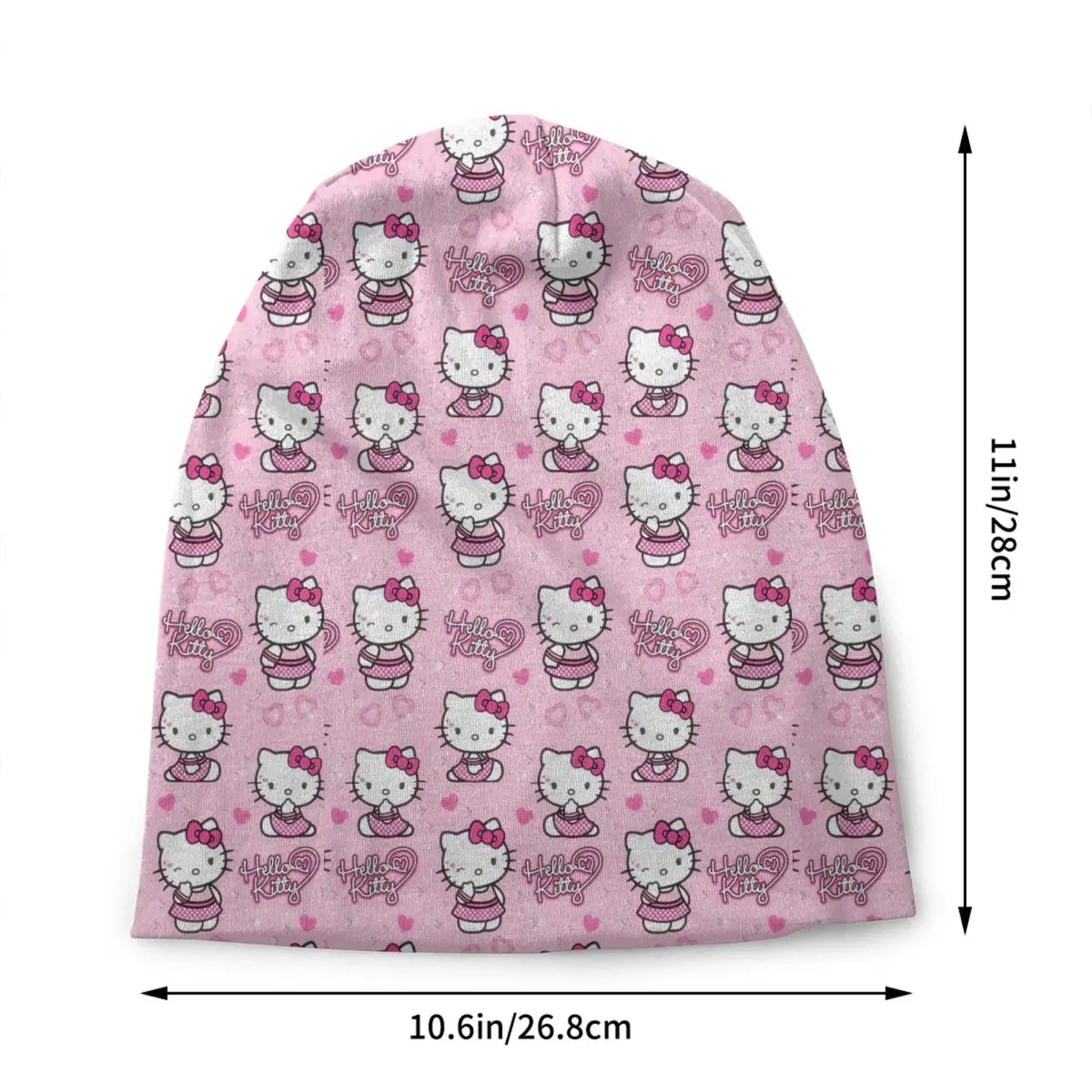 Custom Hello Kitty Manga Cat Skullies Beanies Caps For Men Women Unisex Cool Winter Warm Knitting Hat Adult Bonnet Hats