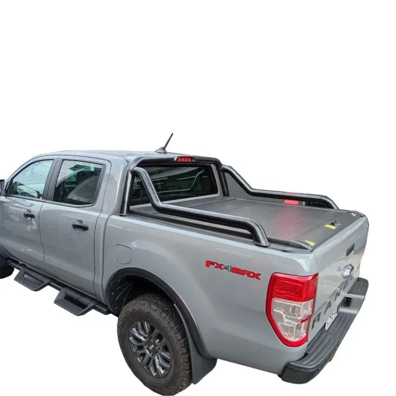 Car Accessories Roller Lid up Truck Pick up Bed Cover Tonneau Cover Aluminium Alloy for Ford Ranger Black 1 Set Hard Type