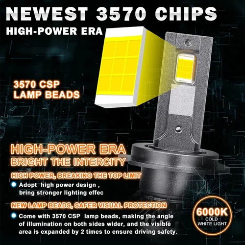 Imagen 2 del producto PANDUK H7 LED H4 bombillas LED Canbus faro 1600W 2200000LM H11 HB4 9006 HB3 9005 Auto Moto 12V coche 8875 CHIP 24v para camión