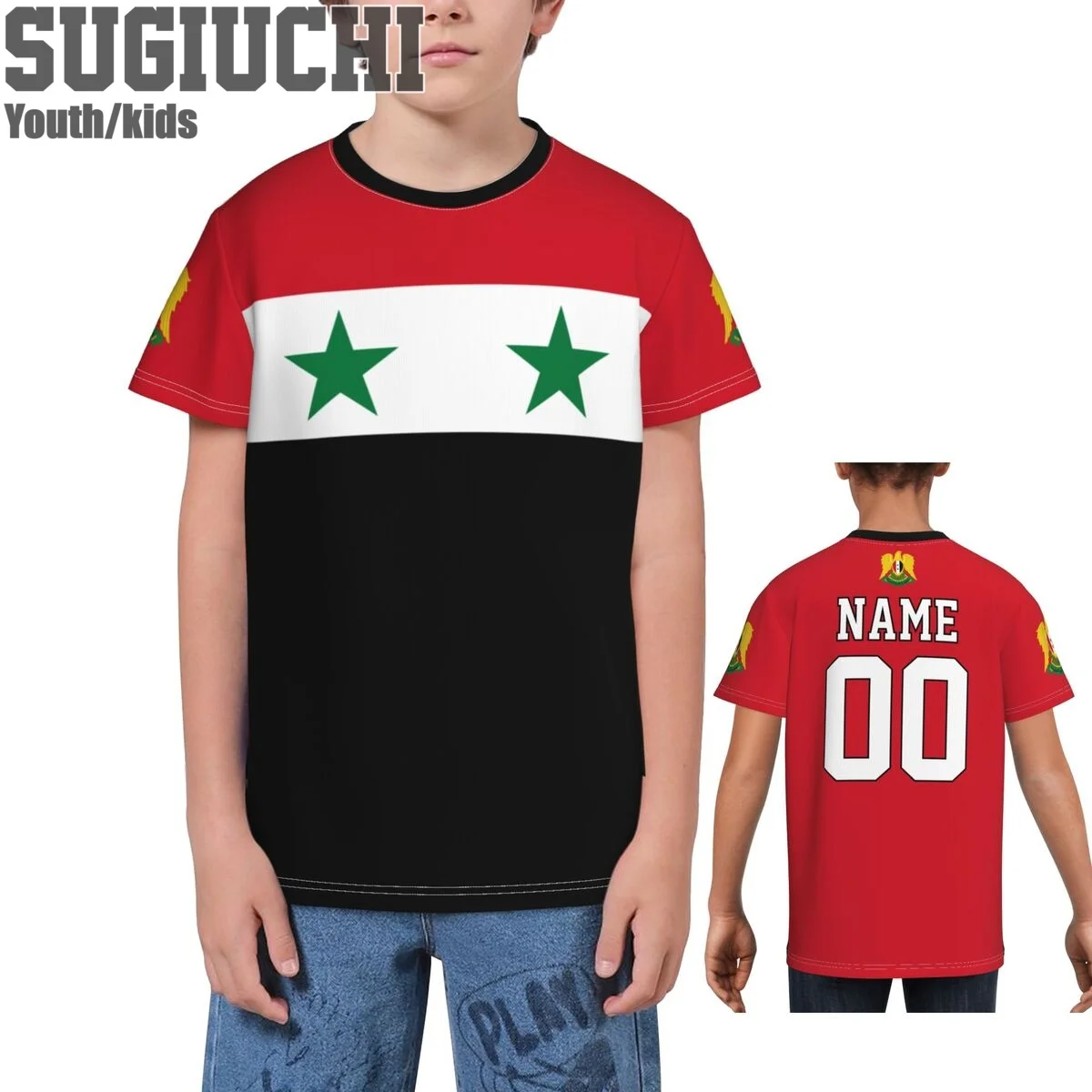 Custom Name Number Syria Flag Emblem 3D T-shirts For Kids Youth Boy/Girl Tees jersey Soccer Football Fans Gift T shirt