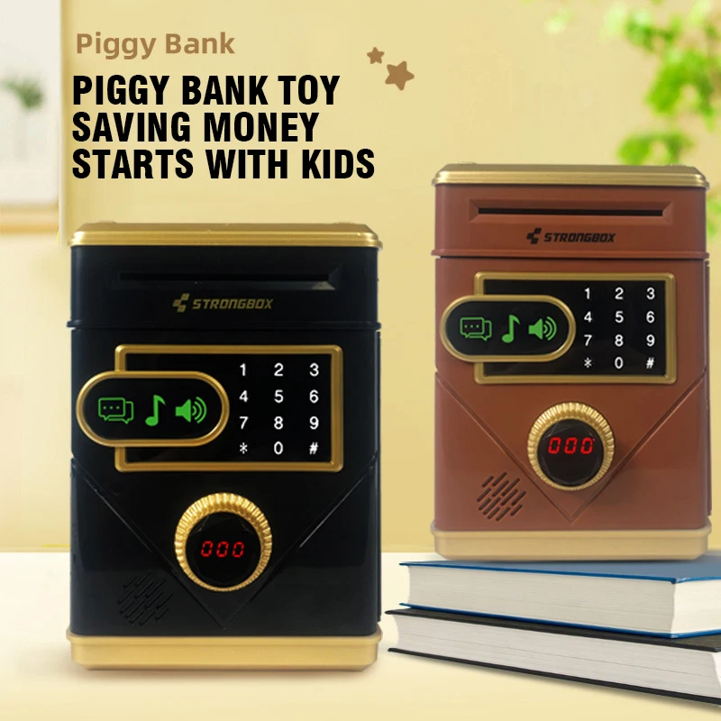 Automatic Atm Piggy Bank Pretend Paly Money Cash Coin Saving Box Counting Touch Screen Money Box Educational Toy Kids Gift