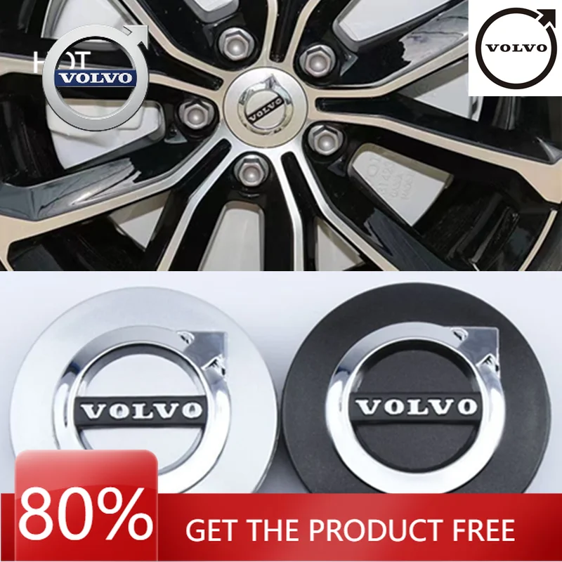 

2026 Hot For VOLVO 4PCS 64mm new Volvo wheel cover XC60S60/V60/S60/V40/S90/XC90 wheel cover logo tire cover decoration modificat