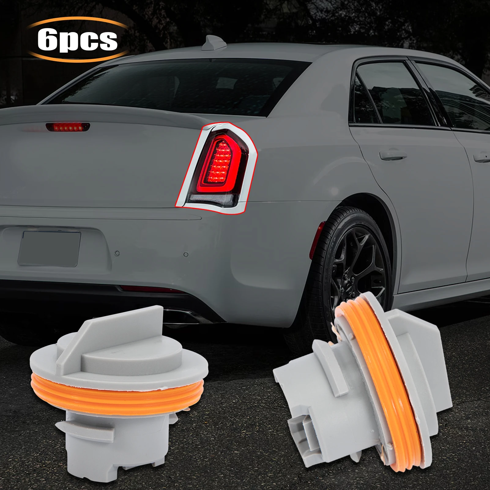 

6 PCS Tail Lamp Light Bulb Socket Set BS01 4676589 For Dodge 1999 2000 2001 2002 2003 2004 Grand Cherokee 923-034 034145