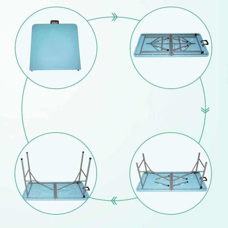 Mesa de Picnic plegable de 1,2 M de longitud, mesa de Camping para exteriores, diseño de mango portátil, rodamiento de carga súper resistente,