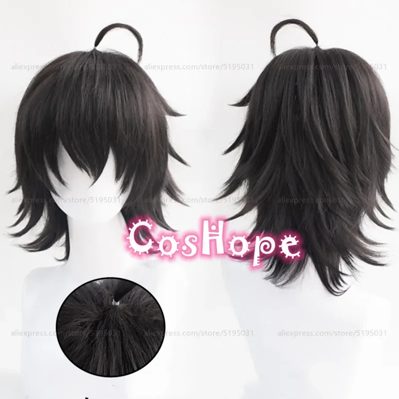 Patient Emil Cosplay Wig 30cm Short Black Wig Cosplay Anime Cosplay Wigs Heat Resistant Synthetic Wigs