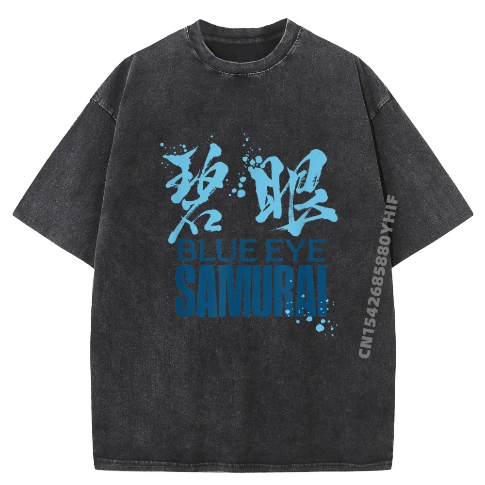 

Netflix Blue Eye Samurai Official Series Logo Splat Free Shippping Items Lowest Prices Washed Short Sleeve T-Shirt Creative