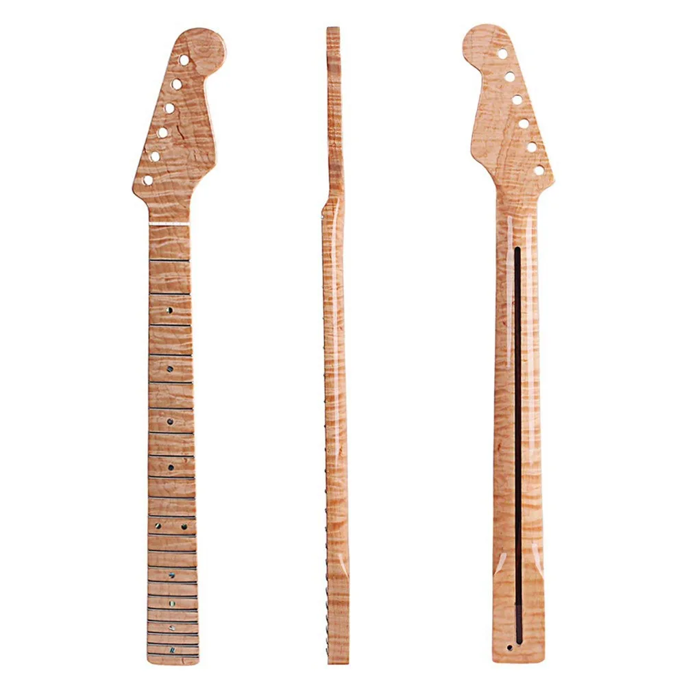 

21-fret Canadian tiger-striped maple electric guitar neck