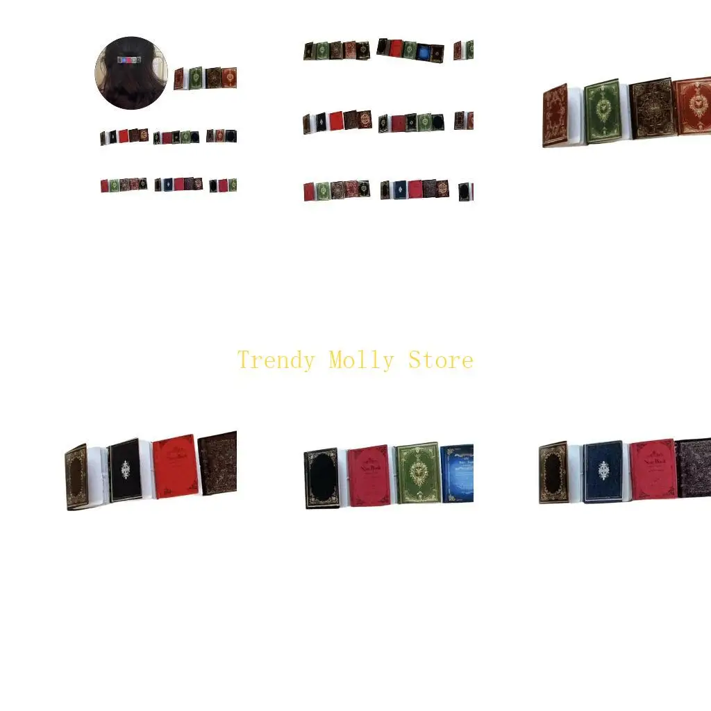 

N5KB Novelty Ancient Books Hairpins Hot Girl Spring Hair Clip Carnivals Photography Hair Clip for Woman Ponytail