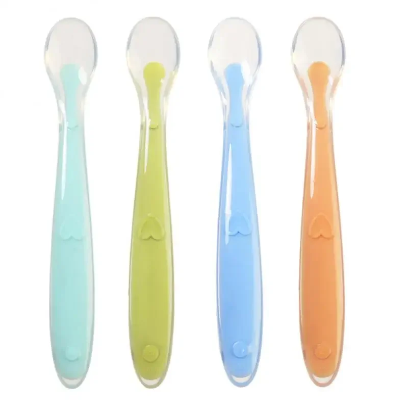 Childrens Spoon Environment-friendly Baby Care Rice Paste Spoon Soft Silicone Suitable For Babies Over 4 Months Tableware Safe