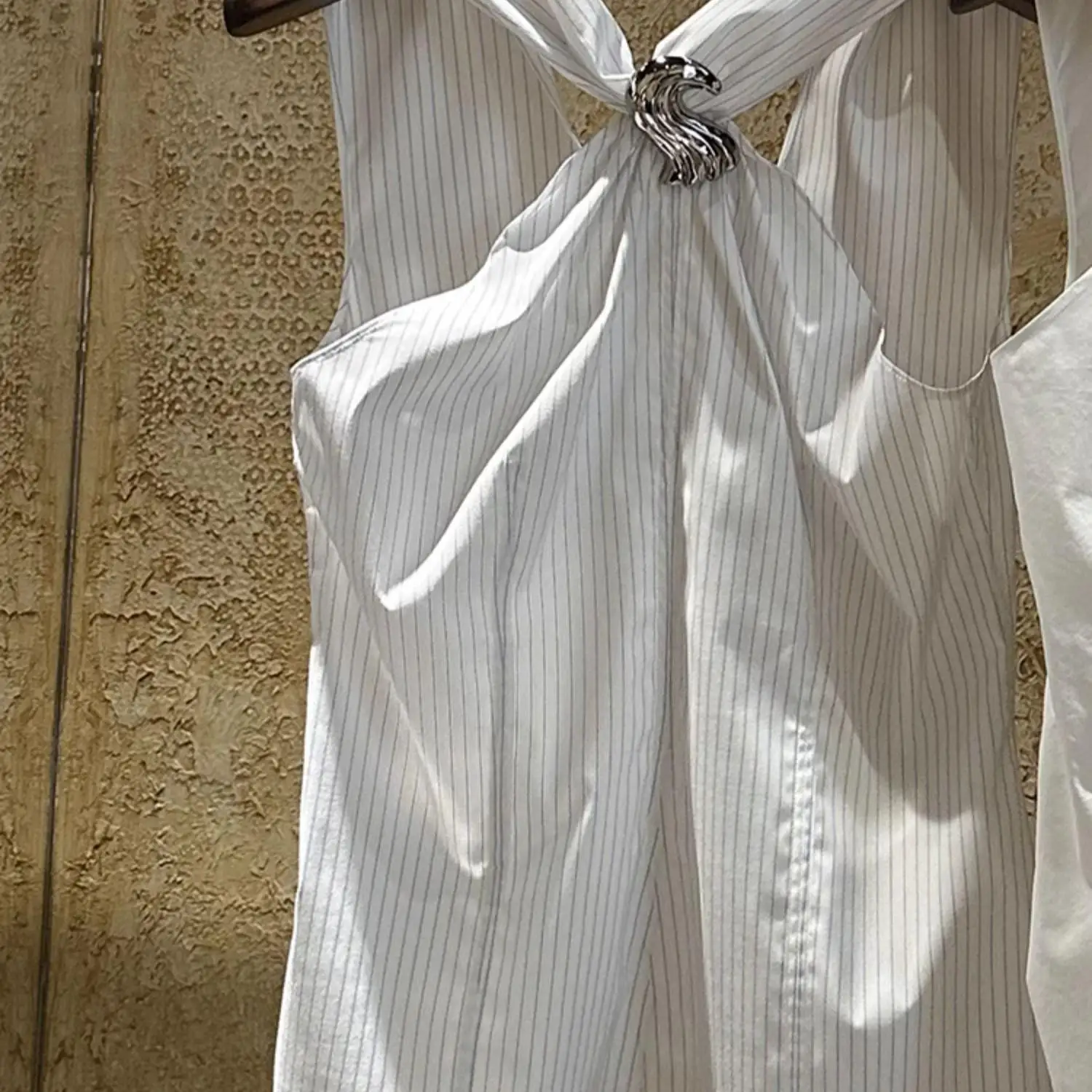 أوصى الأبيض الصليب عقدة Ne شنقا Svel irt سترة المرأة الصيف Faion تصميم الرغبة النقية حجم صغير #3