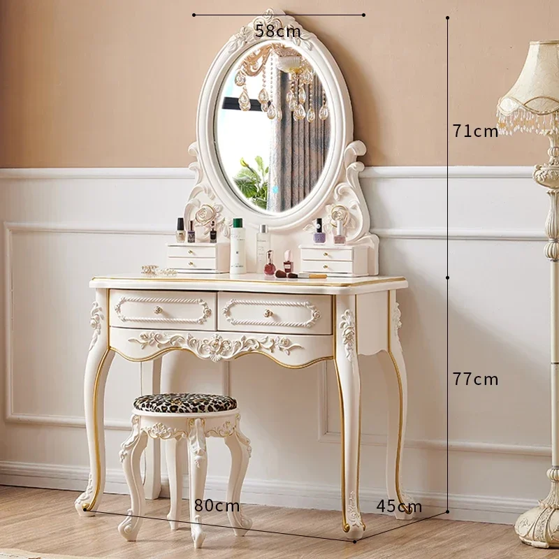 Makeup Vanity Dressing Table Dressers for Bedroom Makeup Vanity Desk Organizer Treasure Chest Girls Tocadores Comfortable Table image 6