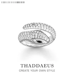 Snake Pave White Rings Europe Style Glam Fashion Good Jewerly For Women Spring Gift In 925 Sterling Silver