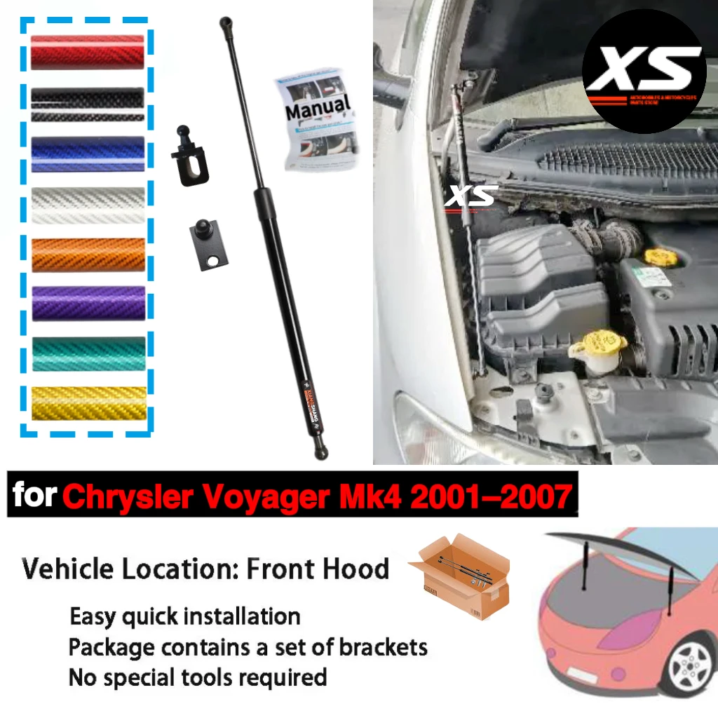 

1PC Hood Strut Kit For Chrysler Voyager Mk4 2001-2007 Grand Caravan Front Bonnet Lift Support Shock Absorber Damper Piston Rod