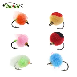 Vtwins Bead Head Glo Bug Salmon Egg Fly Nuke Egg Salmon Fish Roe Wet Flies Fast Sinking Trout Steelhead Fishing Artificial Flies