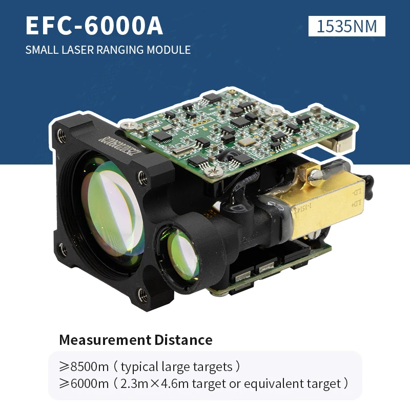 

EYOUNG EFC-6000A Industrial 1535 nm Erbium-Glass Laser Ranging Module 8500m Range 1m Accuracy Frequency 10Hz Pod IP67 Rated