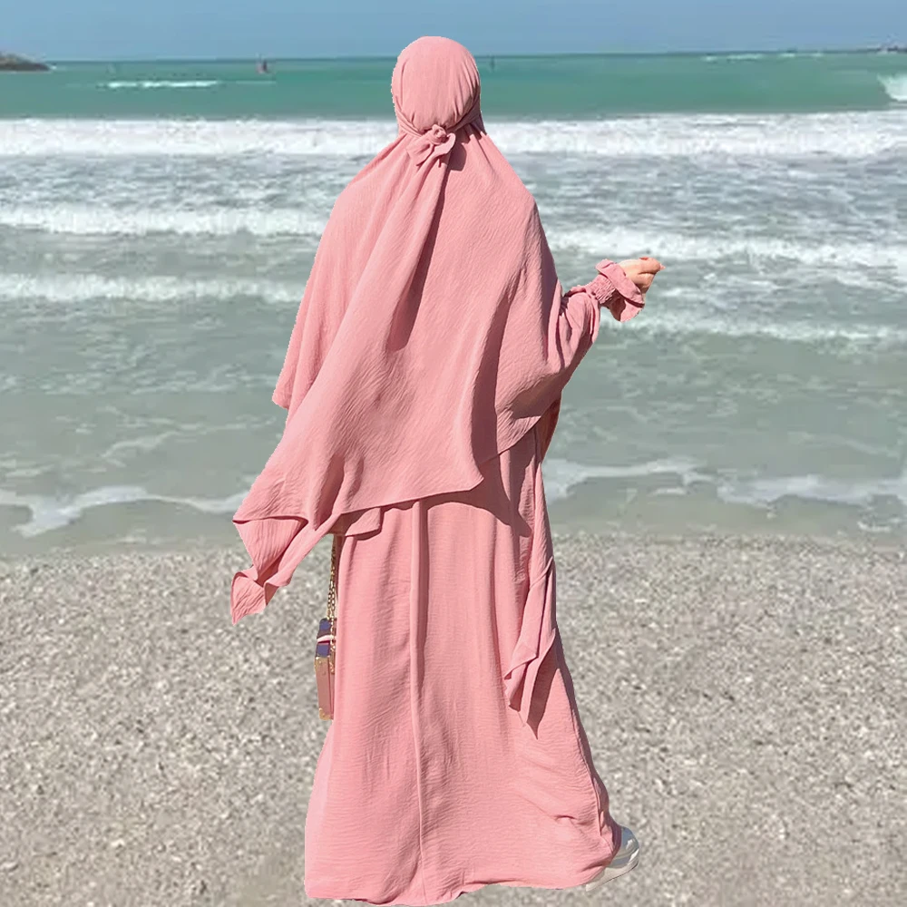

Muslim Sets Robe Abaya Women Khimar Dress Eid Djellaba Jalabiya Ramadan Hijab Burqa Islam Clothing Niqab Kaftan Prayer Garment