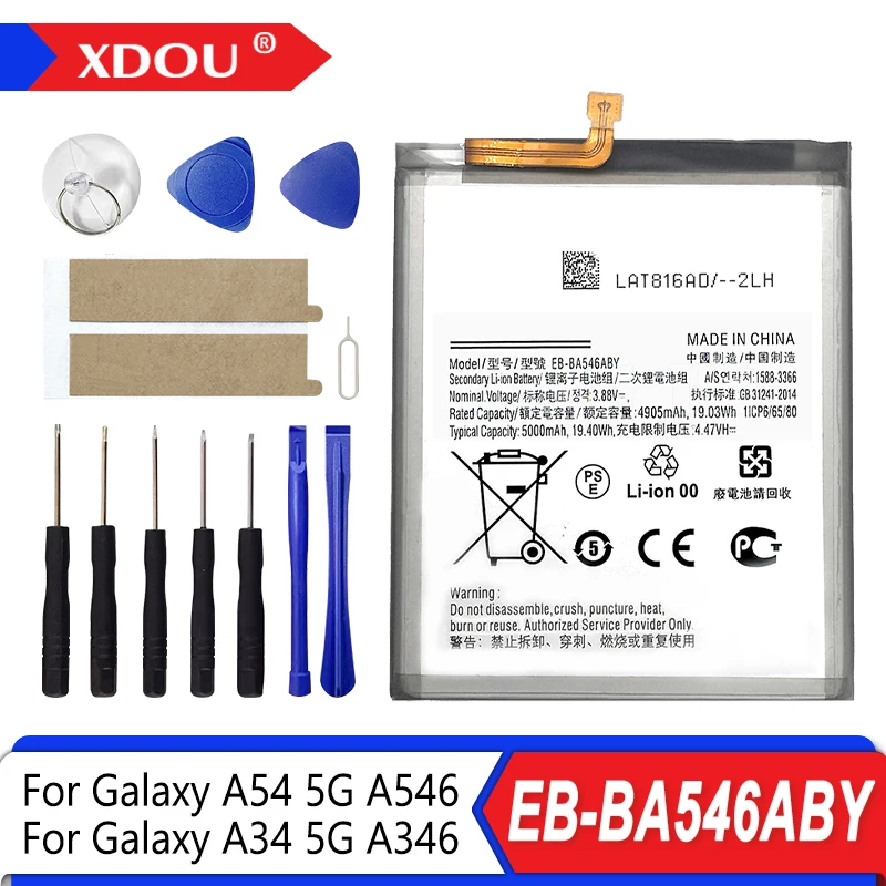 Brand New EB-BA546ABY 5000mAh Battery For Samsung Galaxy A54 5G A546/Galaxy A34 5G A346 Phone Batteries