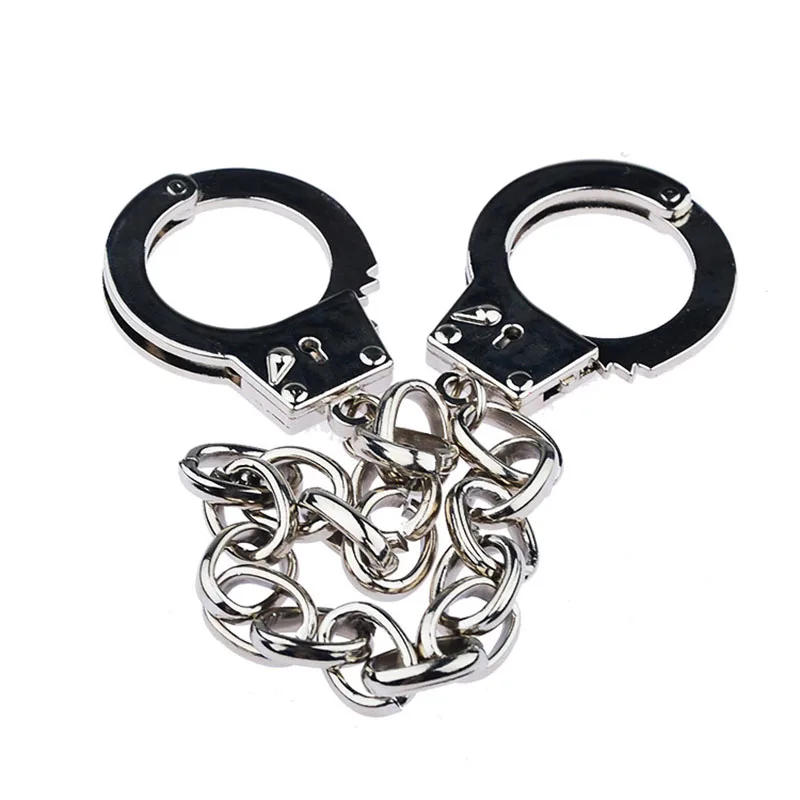 Unisex Adjustable Toe Lock Metal Chain Thumb Handcuffs BDSM Hand Foot Restraint Cuffs Erotic Sex Toys for Women Men