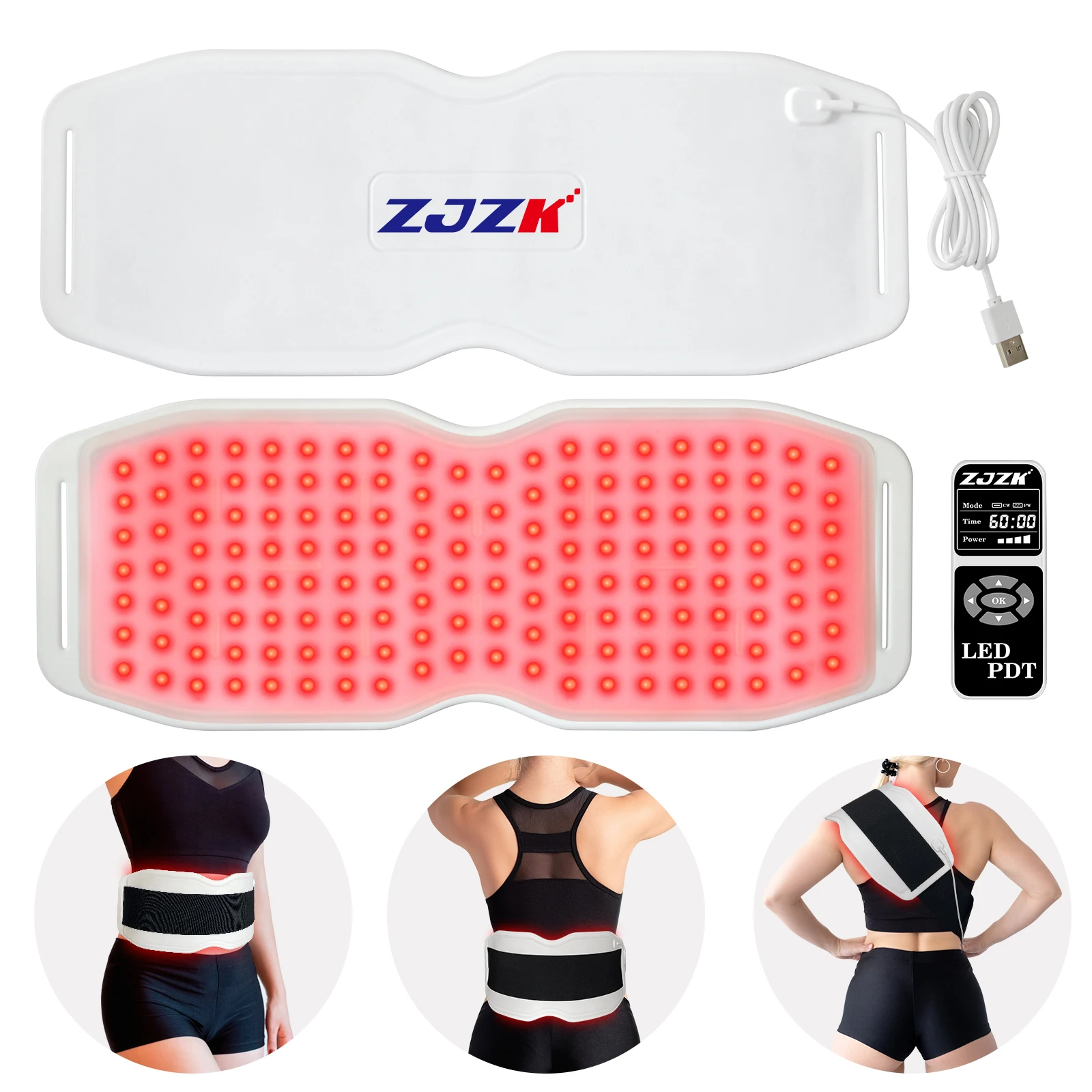 

ZJZK Pw Red Light Therapy Laser Terapeutico Fisioterapia Portatil Infrared Belt For Weight Loss Promoting Cell Growth And Repair