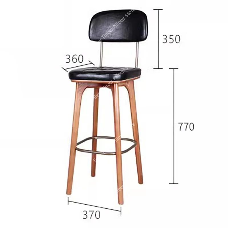 Ergonomic Comfortable Bar Stool Nordic Vintage Wood High Tripod Chair Retro Minimalist Taburetes Para Barra De Cocina Furniture