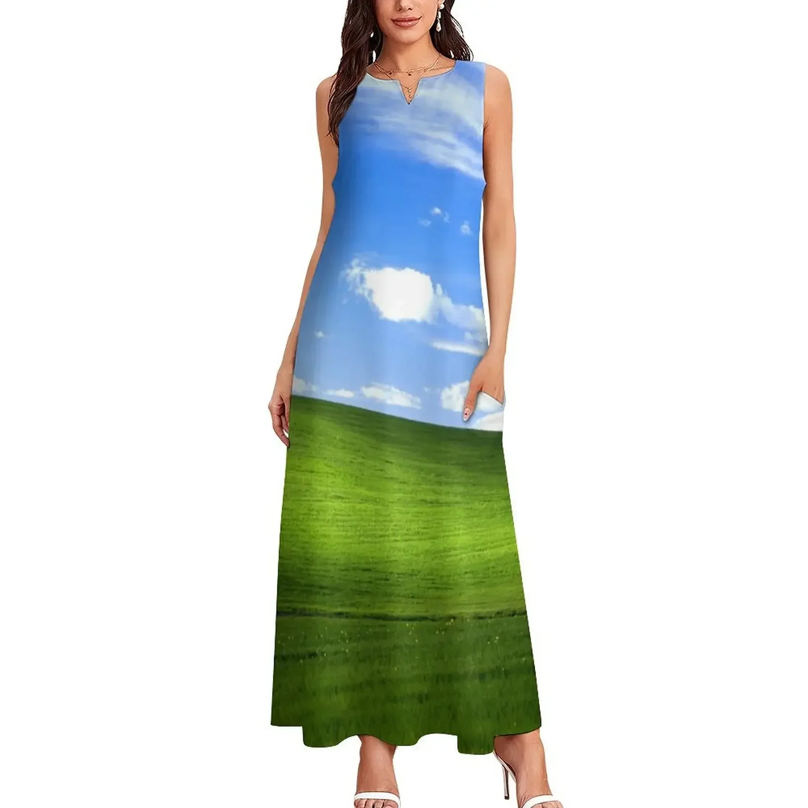 Windows XP خلفية فستان طويل الملابس الجمالية ملابس النساء 2025 الوافدين الجدد فستان للنساء فساتين السهرة فستان السيدات