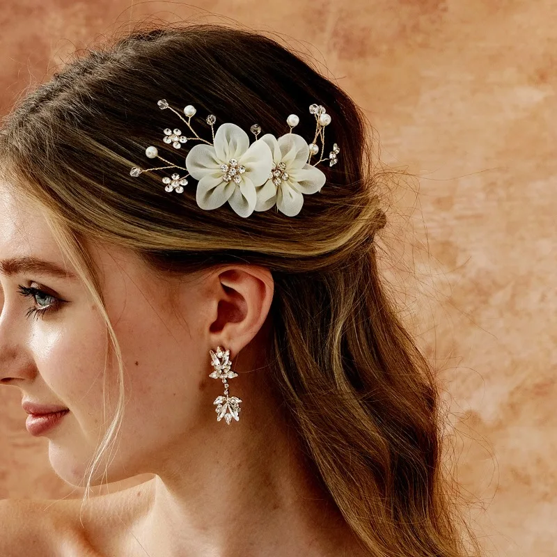 

Антикварные высококачественные аксессуары для волос со стразами и жемчугом, цветочная свадебная расческа