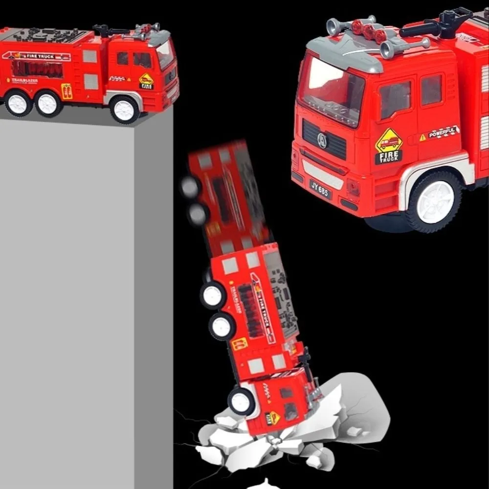 

Flashing LED Fire Truck Sound Light Magnetic Engineering Vehicles Real Siren Mixer Truck Electric Engineering Truck