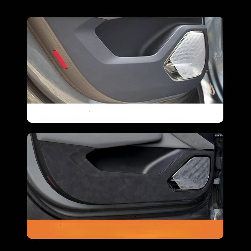 

For ZEEKR 001 2021 2022 2023 Leather / Suede Anti-kick Mat for Car Door Doorsill Strip Protective Mat Door Interior Protection