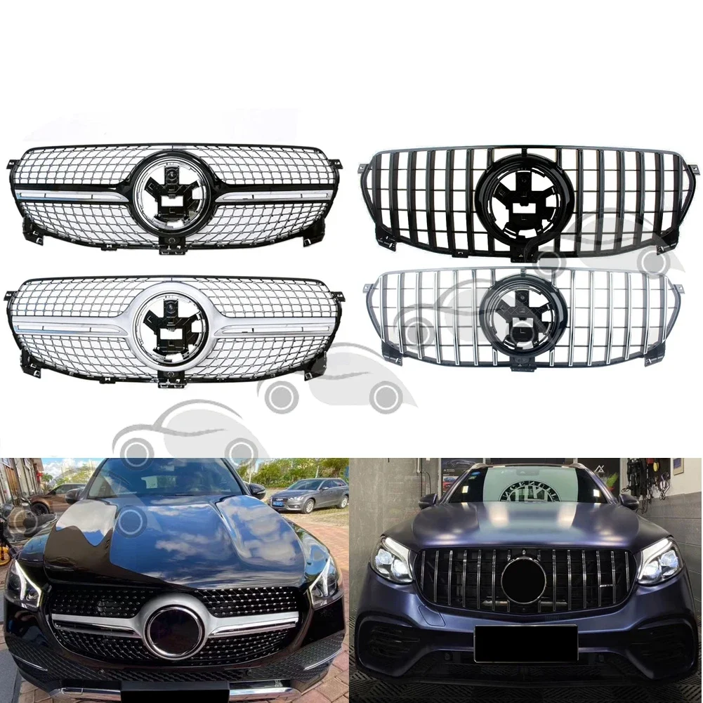 

Front Bumper Racing Grill Billet Grille Cover For Mercedes-Benz W167 GLE-Class 2020 2021 General Diamond GT